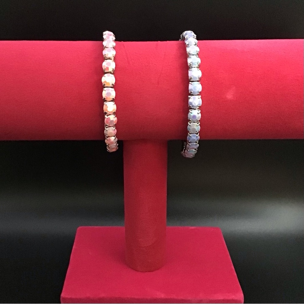 Blue and Pink Rhinestone Bracelets